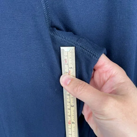 Boden Womens High Rise Crop Jersey Leggings Size 10 Navy Blue Casual Soft Knit - Picture 9 of 11